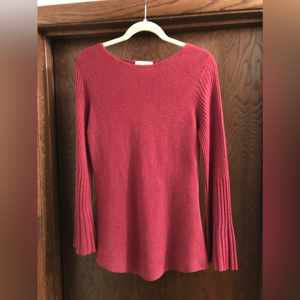 Elle Pink Sweater with Bell Sleeves Size S